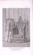 Coronation Chair Westminster Abbey London Antique 200 Years-Old Steel-Engraving-278