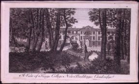 Kings College Cambridge Rare Georgian Copper Antique 1776 Engraving-7a