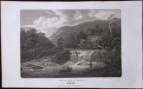View of The River Wye Antique 223 Years-Old Georgian Steel-Engraving-292