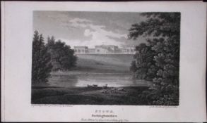 Stowe Buckinghamshire Antique 225 Years-Old Georgian Steel-Engraving-319.
