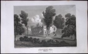 London Twickenham Strawberry Hill Antique 200 Years-Old Steel-Engraving-101