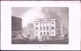 Essex Chelmsford Shire Hall Antique 222 Years-Old Steel-Engraving-162