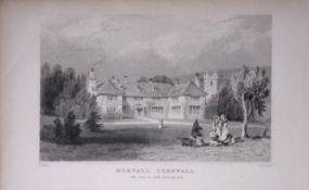 Cornwall Morvall Hamlet Antique 193 Years-Old Steel-Engraving-15