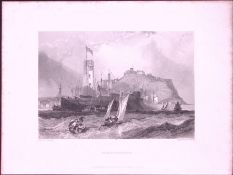 Scarborough Yorkshire WH Bartlett 183 Years-Old Antique Steel Engraving-37