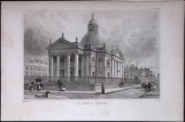 Liverpool St Pauls Square Antique 195 Years-Old Steel-Engraving-50