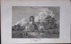Gillingham Church Norfolk Antique 216 Years-Old Georgian Steel-Engraving-424