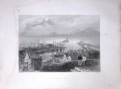 Maryport Village Cumbria WH Bartlett 1842 Antique Steel Engraving-119
