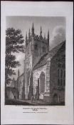 Oxford Merton College Chapel Antique 212 Years-Old Steel-Engraving-43