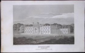 Donnington Park Leicestershire Antique 218 Years-Old Georgian Steel-Engraving-308