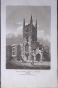 Reading Church Berkshire Antique 226 Years-Old Georgian Steel-Engraving-438