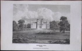 Brereton Hall Cheshire Antique 224 Years-Old Steel-Engraving-70