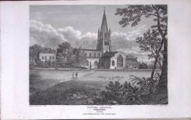 Witney Church Oxfordshire Antique 212 Years-Old Steel-Engraving-58