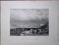 Shields Harbour Entrance WH Bartlett 183 Years-Old Antique Steel Engraving-48