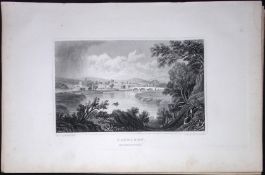 Wales View of Caerleon Monmouthshire Antique 166-Year-Old Steel Engraving-33