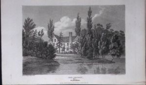Ware Priory Hertfordshire Antique 218 Years-Old Georgian Steel-Engraving-456