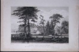 Manchester Irlam Hall Antique 195 Years-Old Steel-Engraving-67