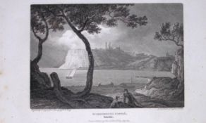 Scarborough Castle Yorkshire Antique 213 Years-Old Steel-Engraving-21