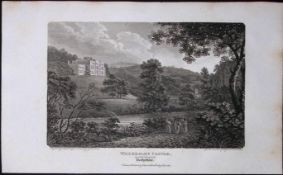 Willersley Castle Peak District Antique 223 Years-Old Georgian Steel-Engraving-296