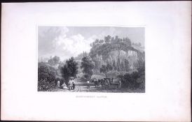 Wales-Montgomery Castle Antique 166-Year-Old Steel Engraving-5