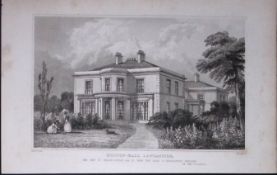 Bolton Hulton Hall Antique 195 Years-Old Steel-Engraving-36