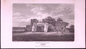 The Druid Temple Berkshire Antique 225 Years-Old Georgian Steel-Engraving-315.