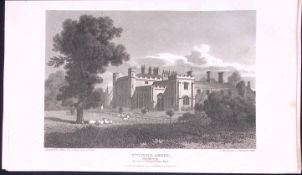 Twyford Abbey Ealing London Antique 200 Years-Old Steel-Engraving-271