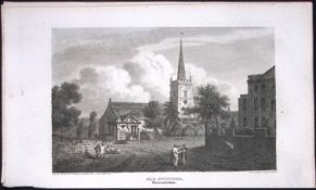 Old Swinford Worcester Antique 212 Years-Old Georgian Steel-Engraving-405