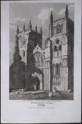 Kings Lynn St Margarets Church Antique 216 Years-Old Georgian Steel-Engraving-428