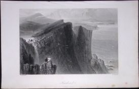Ireland Fair Head Antrim Antique 183 Years-Old Steel-Engraving-50.