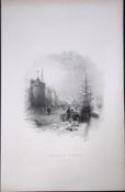 Ireland The Quay Side Waterford Antique 183 Years-Old Steel-Engraving-37.