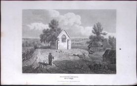 Shanklin Church Isle of Wight Antique 220 Years-Old Georgian Steel-Engraving-223