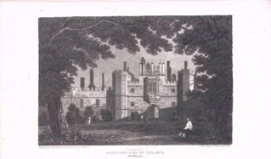 Hampton Court Palace London Antique 200 Years-Old Steel-Engraving-263