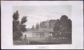 Hartlebury Castle Worcester Antique 212 Years-Old Georgian Steel-Engraving-403
