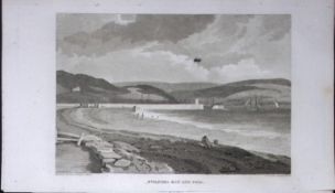Swansea Bay & Pier Wales Antique 211 Years-Old Georgian Steel-Engraving-477.