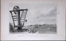 Liverpool Birkenhead Cheshire Shore Antique 195 Years-Old Steel-Engraving-39