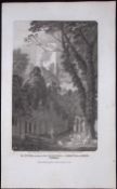 Kirkstall Abbey Tower Yorkshire Antique 213 Years-Old Steel-Engraving-34