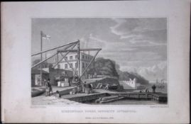Liverpool Birkenhead Ferry Antique 195 Years-Old Steel-Engraving-23