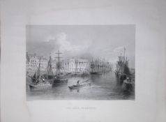 Yarmouth The Quayside WH Bartlett 1842 Antique Steel Engraving-203 This Steel Engraved Print Has...