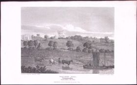 Nottingham Wollaton Hall Antique 212 Years-Old Steel-Engraving-153