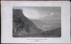 Town of Otley & Valley of The Wharfe Yorkshire Antique 213 Years-Old Steel-Engraving-30