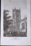 Swaffham Church Norfolk Antique 216 Years-Old Georgian Steel-Engraving-425