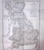 Thomas Leman 1818 Antique 207 Years-Old Map of Roman Roads in Britain.
