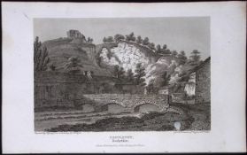 Castleton Derbyshire Antique 223 Years-Old Georgian Steel-Engraving-287