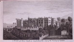 Rose Castle Carlisle Cumbria Rare Georgian Copper Plate Antique Engraving 1776-25