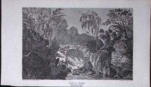 Pont Y Prydd Wales Antique 211 Years-Old Georgian Steel-Engraving-478