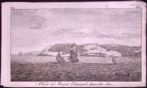 Mount Edgcumbe-Cornwall Rare 1776 Georgian Copper Antique Engraving -52