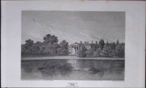 Temple House Berkshire Antique 226 Years-Old Georgian Steel-Engraving-444