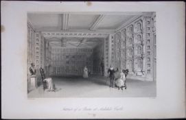Ireland Dublin Interior of Malahide Castle Antique 183 Years-Old Steel-Engraving-4.