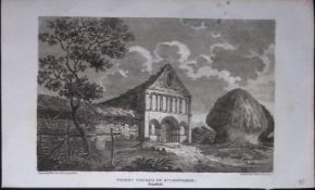 Priory Church of St Leonards Antique 218 Years-Old Georgian Steel-Engraving-451