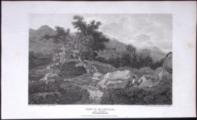 View of Scandale Lake District Antique 211 Years-Old Georgian Steel-Engraving-210